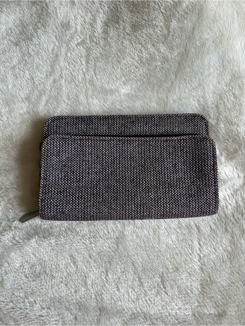 Thirty One woven canvas continental zip around wallet
